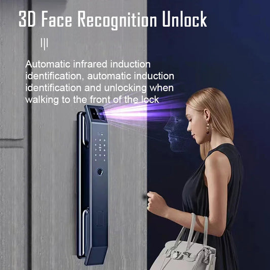 3D Face Recognition Smart Door Lock – Fingerprint, Password & Camera Access Store and you