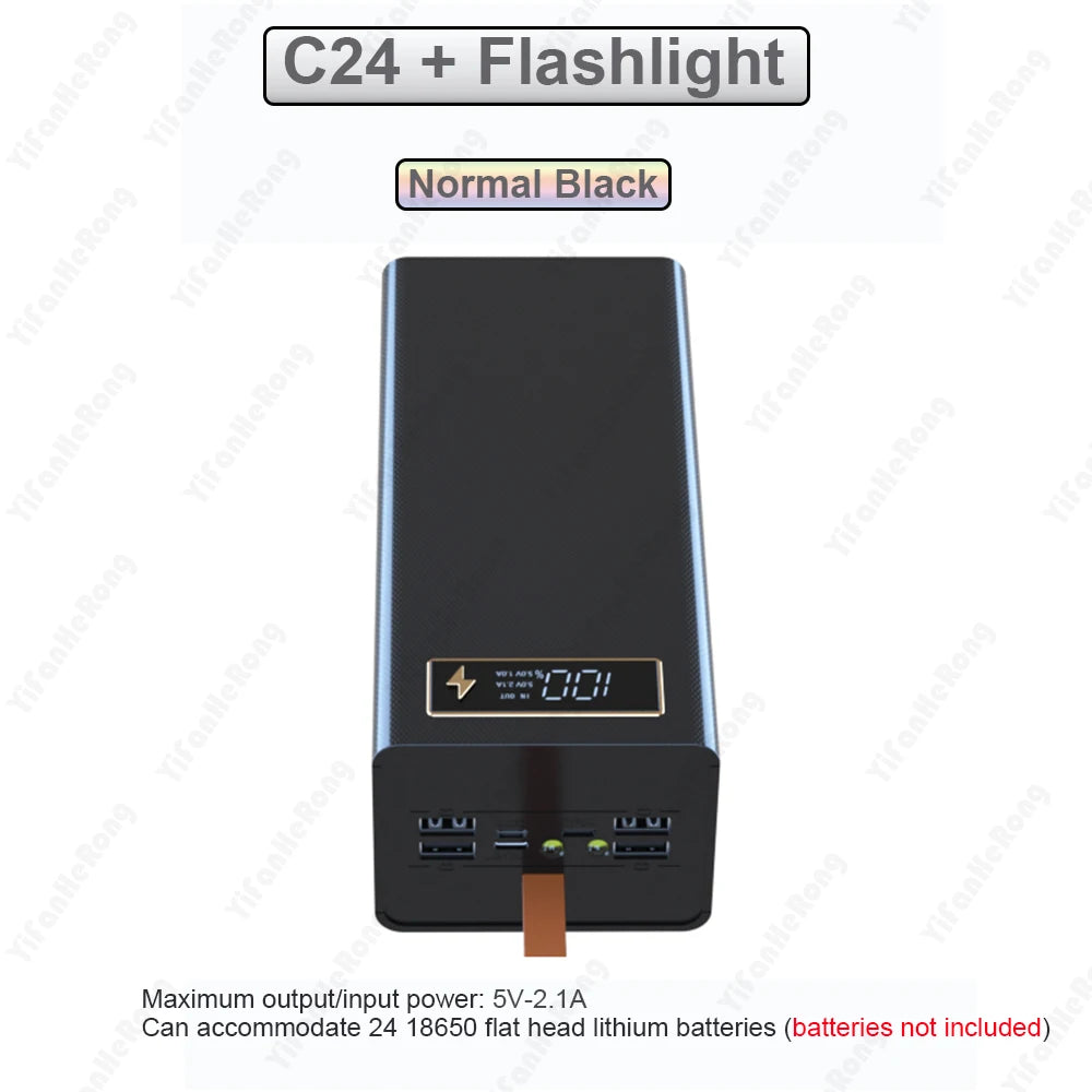 C24 18650 Dual-Cell Charger & Power Bank Case – Storage & Charging Shell for 2 × 18650 Batteries Smart Daily