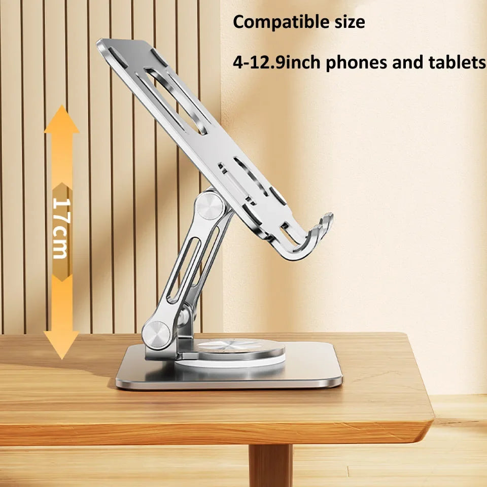360° Rotation Tablet Stand for iPad, Adjustable Foldable Tablet Holder,Aluminum Phone Stand Compatible with iPad Pro/ Air/ Mini Smart Daily
