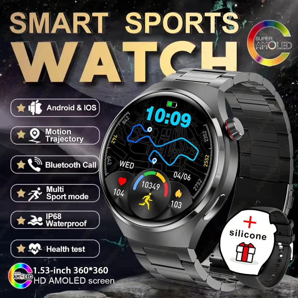 Watch 4 GT Series Smartwatch – AMOLED Screen, Heart‑Rate Monitoring & Bluetooth Call for Men Smart Daily