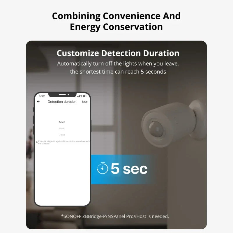 Sonoff SNZB‑03P Zigbee Motion & Presence Sensor – Quick 5s Detection, Light-Aware Store and you