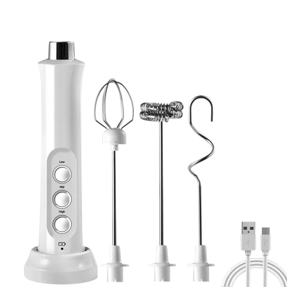 3 In 1 Portable Rechargeable Electric Milk Frother Foam Maker Handheld Foamer High Speeds Drink Mixer Coffee Frothing Wand Smart Daily