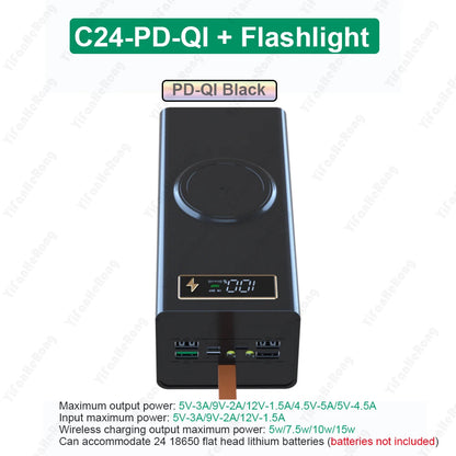 C24 18650 Dual-Cell Charger & Power Bank Case – Storage & Charging Shell for 2 × 18650 Batteries Smart Daily