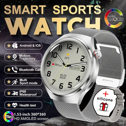 Watch 4 GT Series Smartwatch – AMOLED Screen, Heart‑Rate Monitoring & Bluetooth Call for Men Smart Daily
