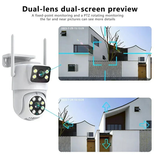 Tuya 4K 8MP Dual‑Lens PTZ Wi‑Fi Security Camera – AI Human Tracking & Dual‑Screen View Store and you