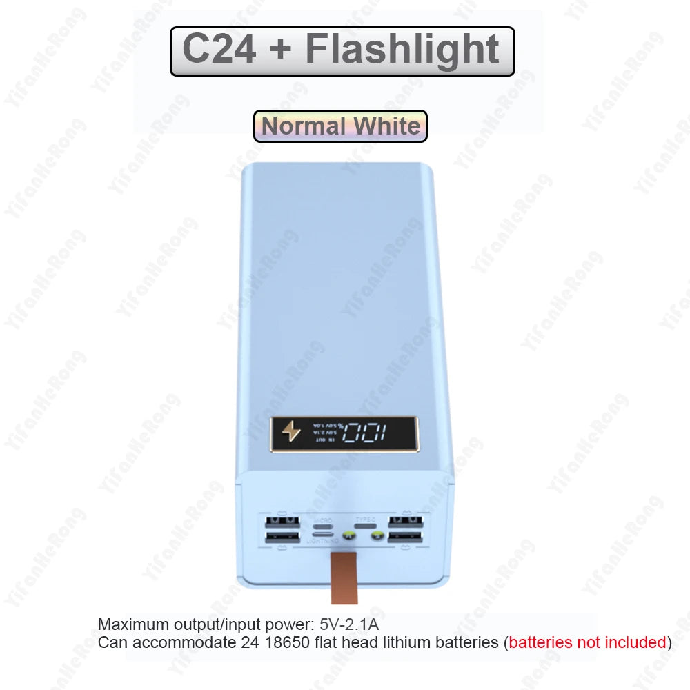 C24 18650 Dual-Cell Charger & Power Bank Case – Storage & Charging Shell for 2 × 18650 Batteries Smart Daily