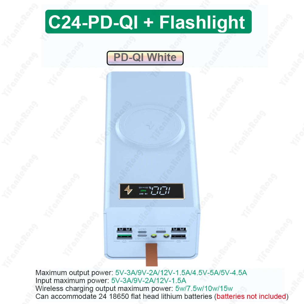 C24 18650 Dual-Cell Charger & Power Bank Case – Storage & Charging Shell for 2 × 18650 Batteries Smart Daily