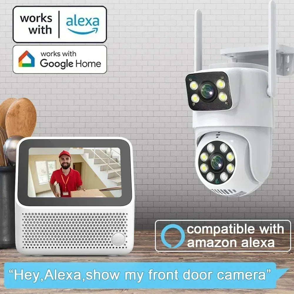 Tuya 4K 8MP Dual‑Lens PTZ Wi‑Fi Security Camera – AI Human Tracking & Dual‑Screen View Store and you