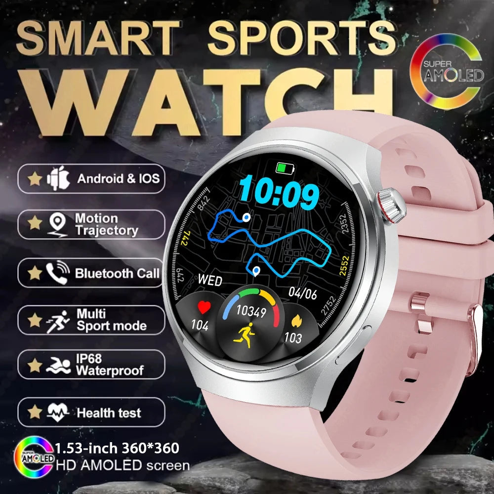 Watch 4 GT Series Smartwatch – AMOLED Screen, Heart‑Rate Monitoring & Bluetooth Call for Men Smart Daily