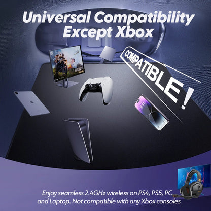 Nubwo G06 Dual-Mode Wireless Gaming Headset – 2.4 GHz + Bluetooth 5.3 – Compatible with PC, PS4, PS5, Switch & Mobile Smart Daily