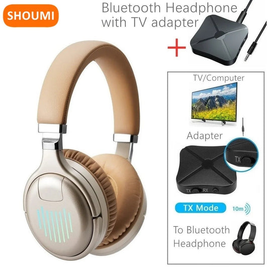Shoumi Wireless TV Headset – Bluetooth Headphones with Adapter – Compatible with TV, Computer & Mobile Smart Daily