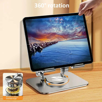 360° Rotation Tablet Stand for iPad, Adjustable Foldable Tablet Holder,Aluminum Phone Stand Compatible with iPad Pro/ Air/ Mini Smart Daily