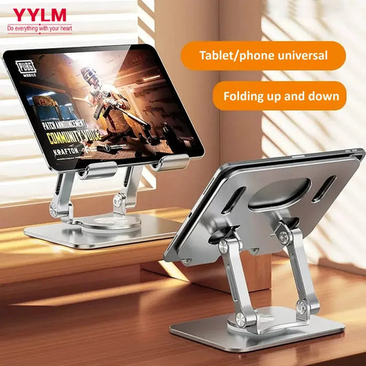 360° Rotation Tablet Stand for iPad, Adjustable Foldable Tablet Holder,Aluminum Phone Stand Compatible with iPad Pro/ Air/ Mini Smart Daily